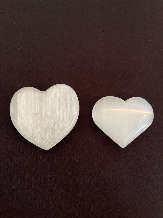 Selenite Puff Heart