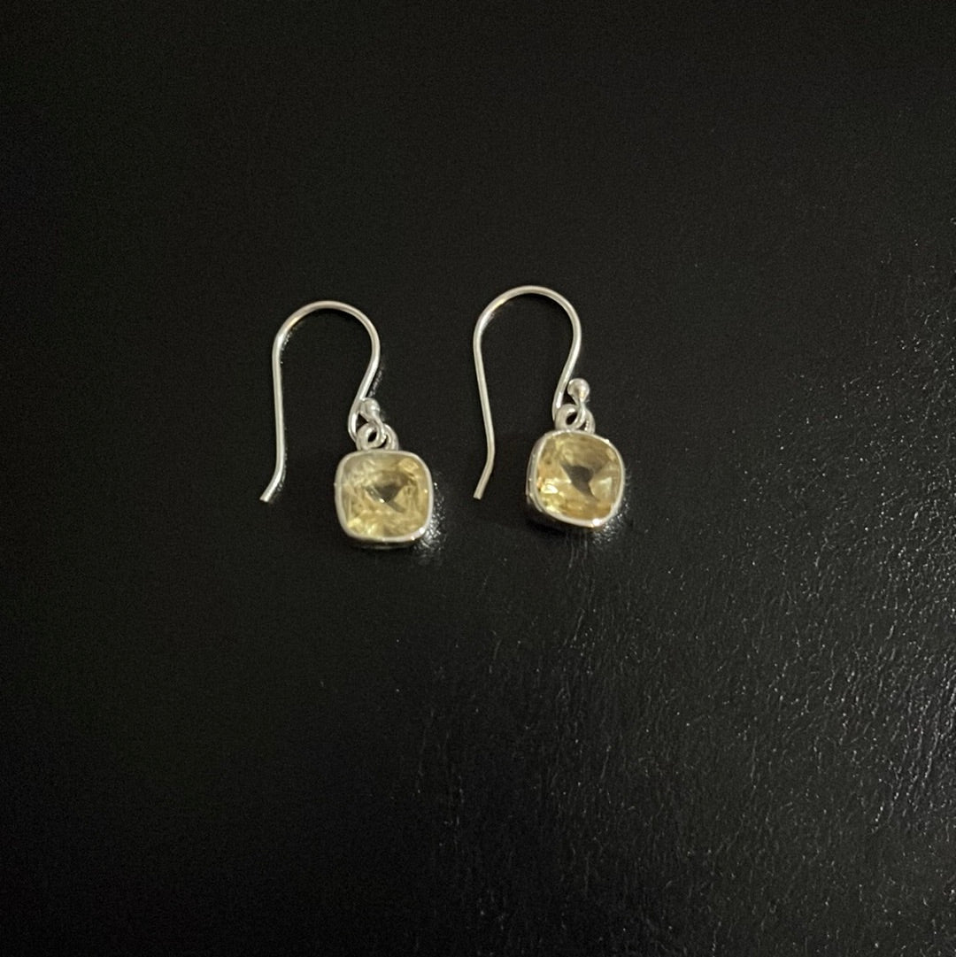 Citrine s/s Square Earring 401