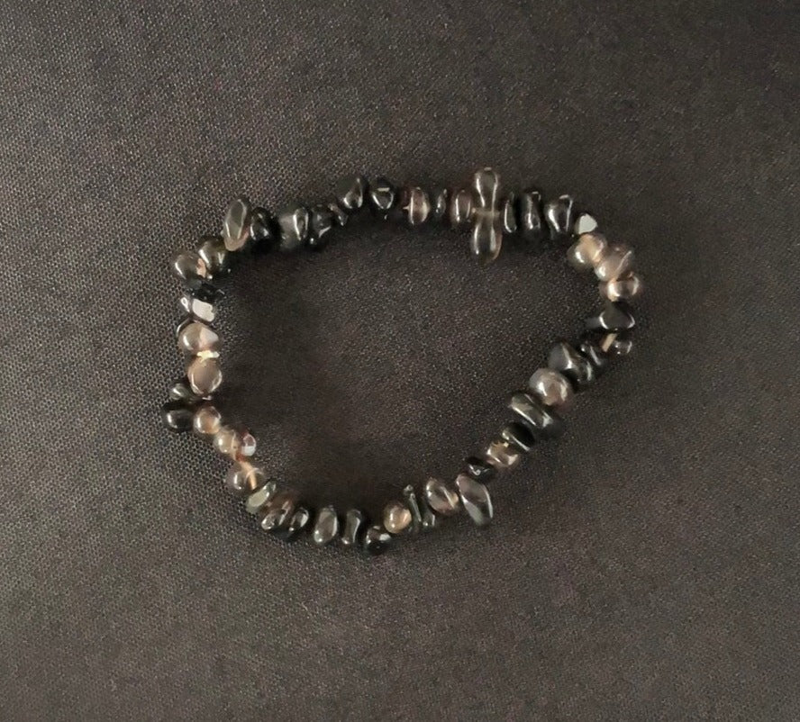 Black Obsidian Chip Bracelet