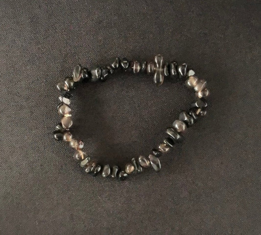 Black Obsidian Chip Bracelet