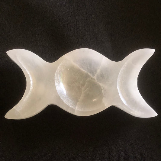 Selenite Triple Moon Bowl