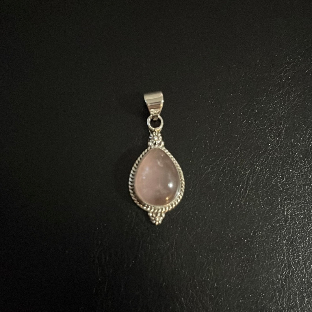 Rose Quartz s/s Pendant 002