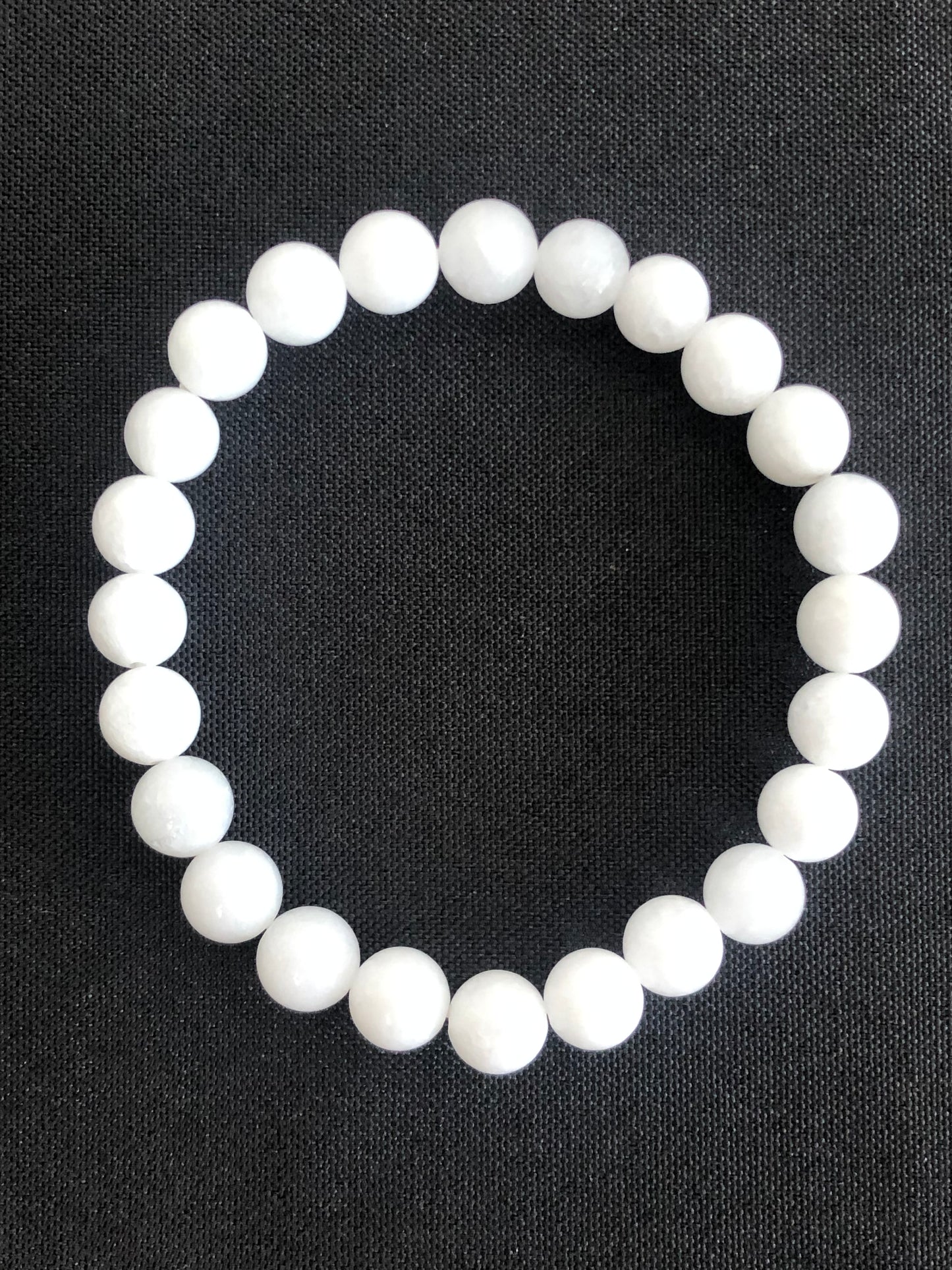 White Jade Bead Bracelet