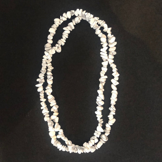 White Howlite Chip Necklace